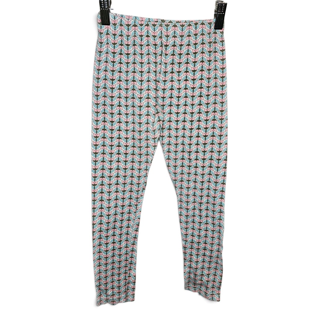 Carter's Kid Leggings Girls Size 7 Pink Blue Floral Excellent Geometric Tulips
